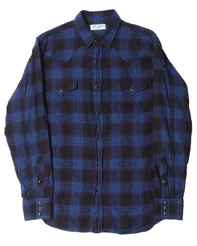 Western Button Up Shirt-- Mesh Blend Leather Blend Suede Blend