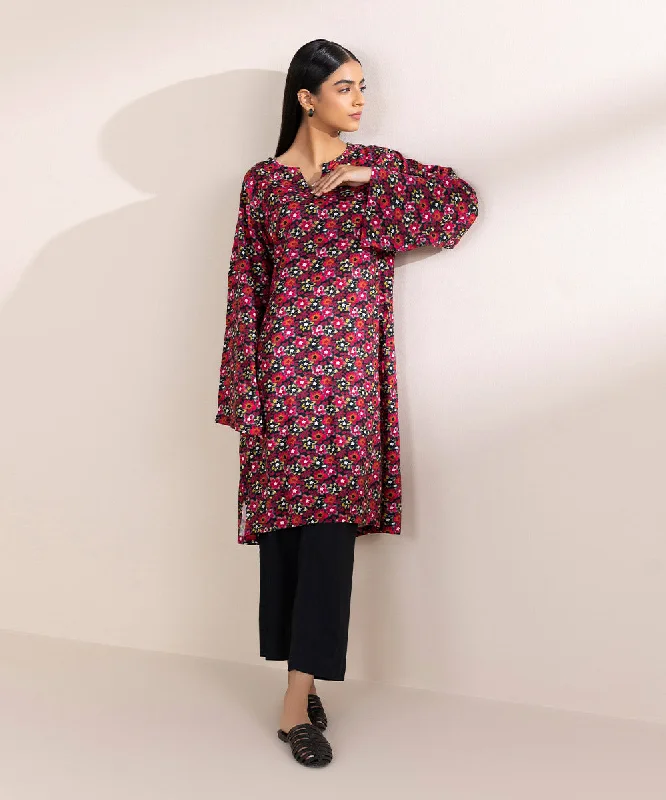 Printed Linen Shirt-- Silk Blend Satin Velvet