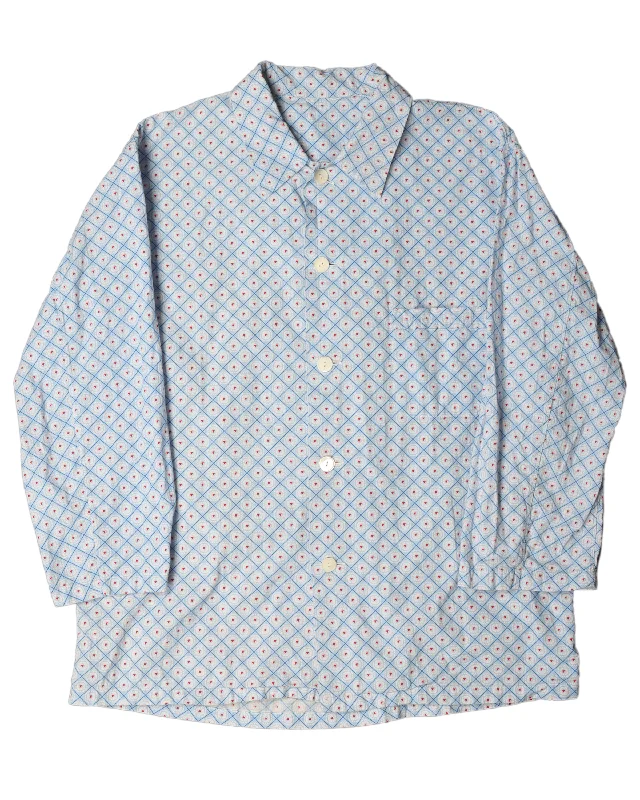 Cotton Long Sleeve Button Up Shirt-- Mesh Fabric Canvas Fabric Denim Fabric