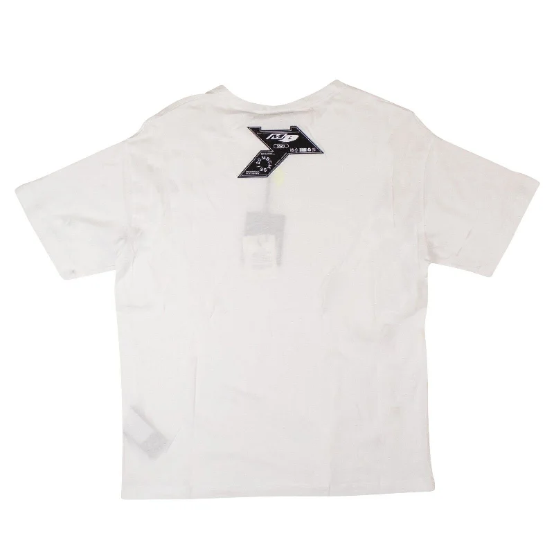 White Cross Open Shoulder T-Shirt-- Rayon Velvet Corduroy