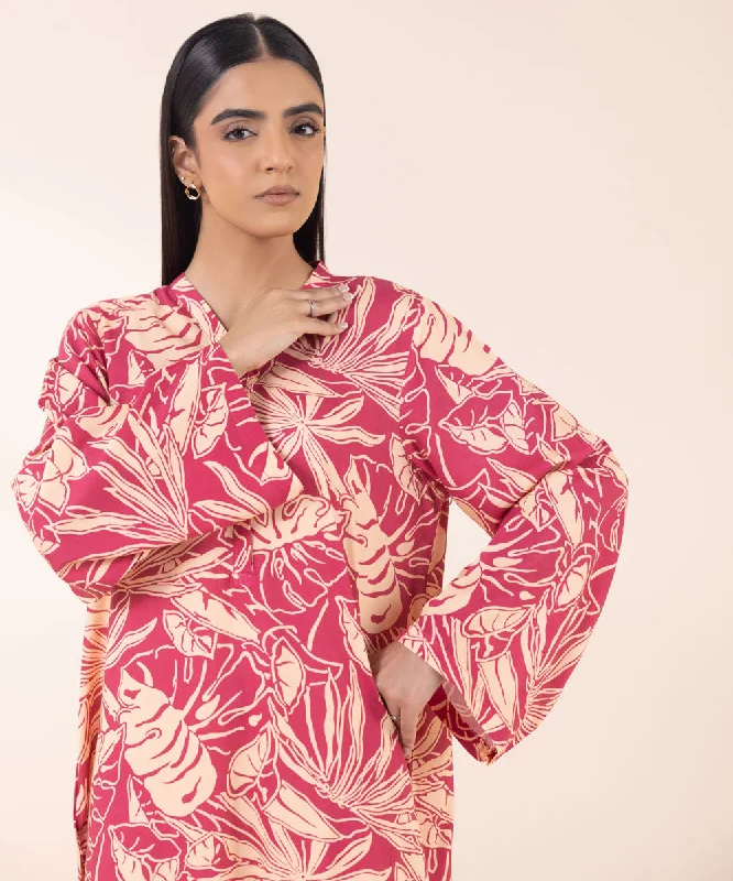 Printed Linen Shirt-- Fleece Fabric Down Fabric Feather Fabric