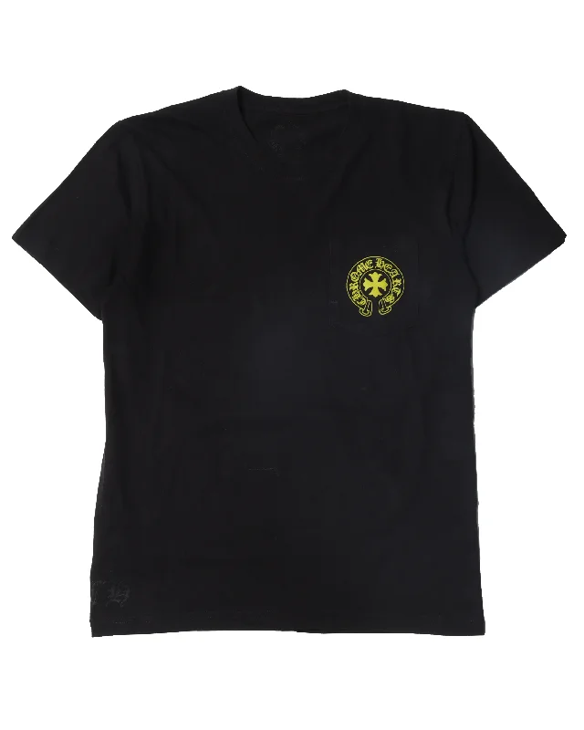Yellow Logo T-Shirt-- Cashmere Blend Cotton Blend Poly Blend