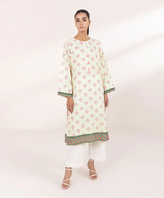 Embroidered Light Khaddar Shirt-- Mesh Blend Leather Blend Suede Blend