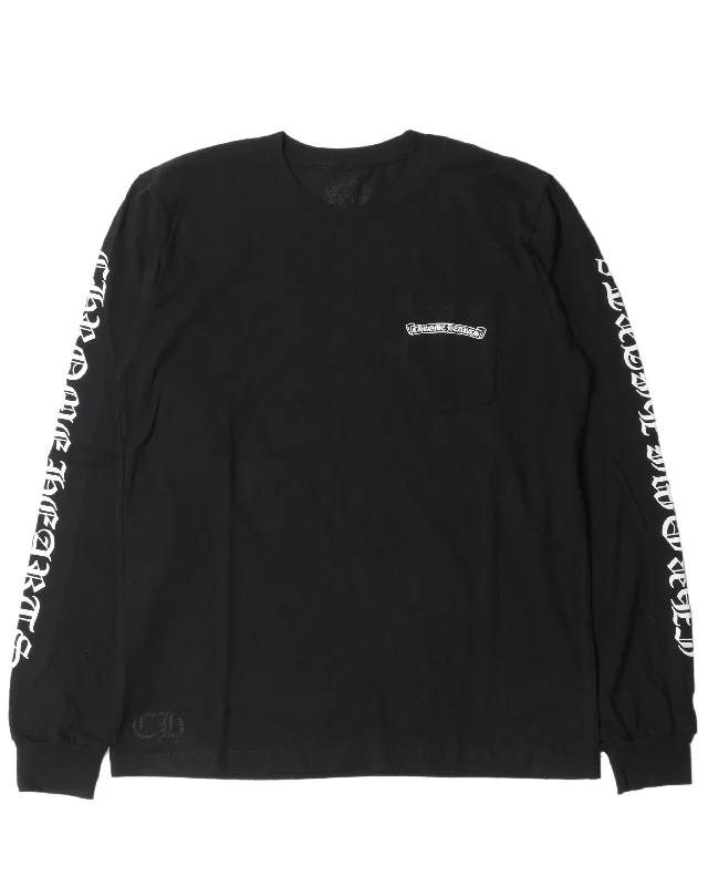 Banner Logo Long Sleeve T-Shirt-- Mesh Canvas Denim