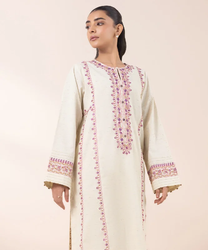 Embroidered Multi Neps Shirt-- Terry Blend Velvet Blend Canvas Blend