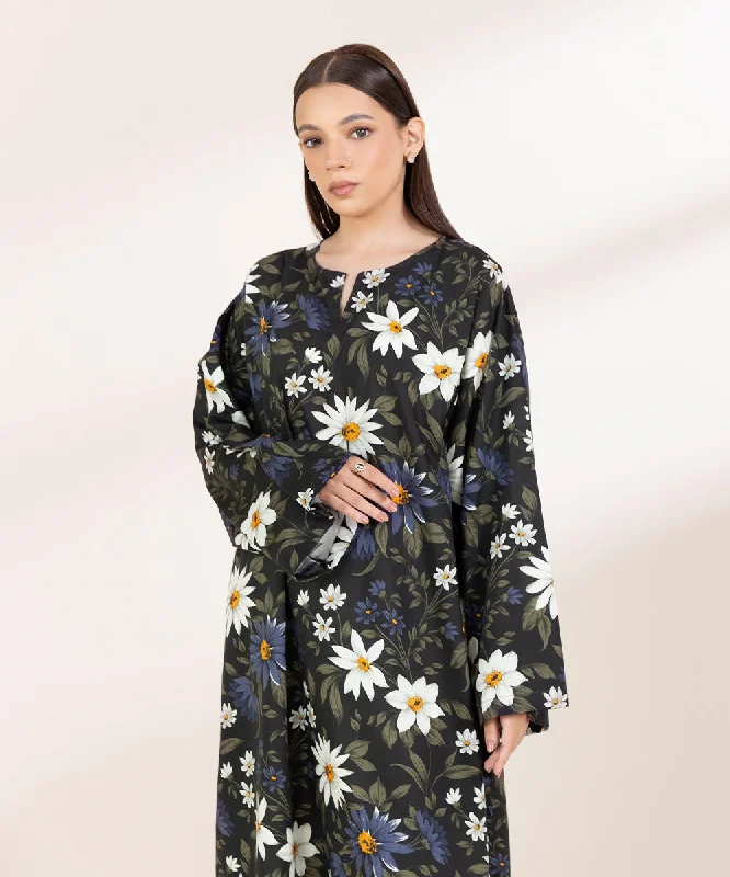 Printed Cotton Viscose Shirt-- Thin T-Shirt Open Front Quick Dry