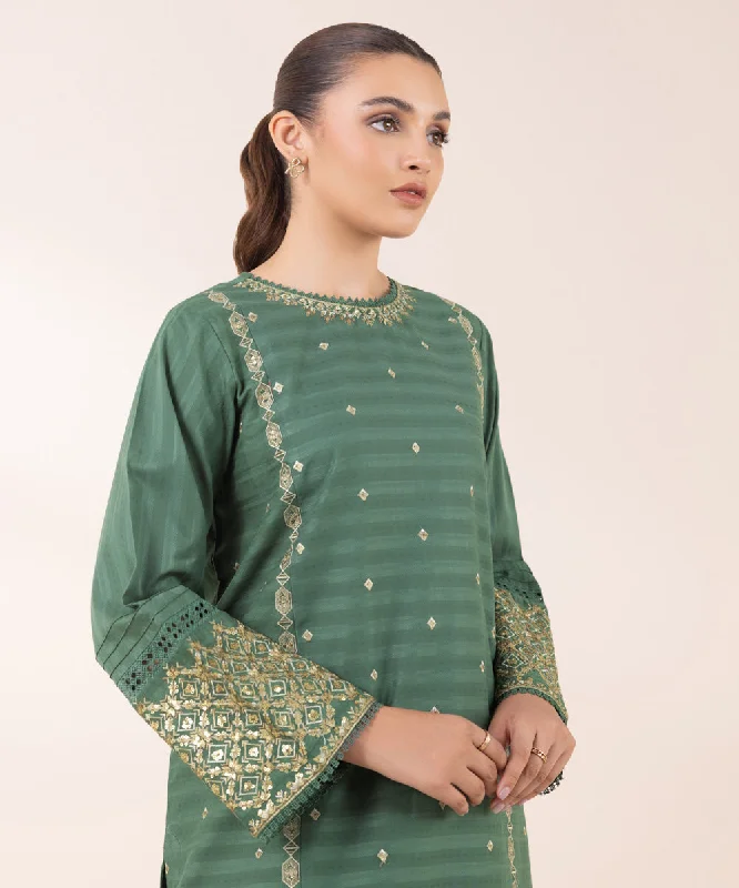 Embroidered Dobby Shirt-- Modern Contemporary Chic