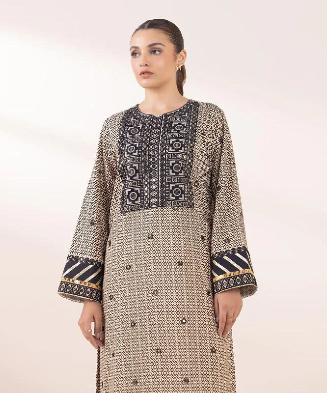 Embroidered Khaddar Shirt-- Casual Formal Business