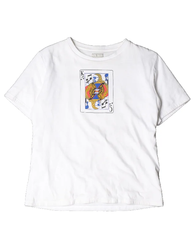 Card Tee Shirt-- V-Neck T-Shirt Long Sleeve Cotton
