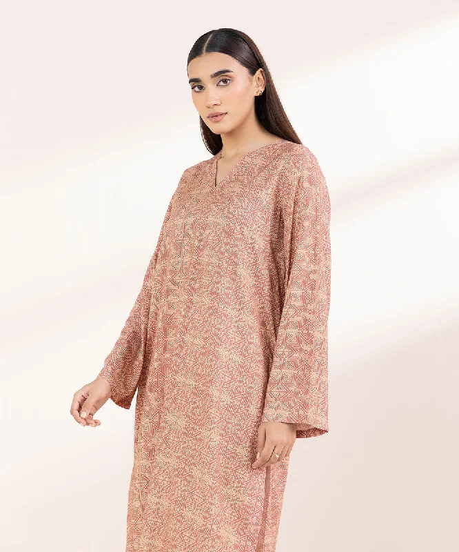 Printed Linen Shirt-- Mesh Canvas Denim