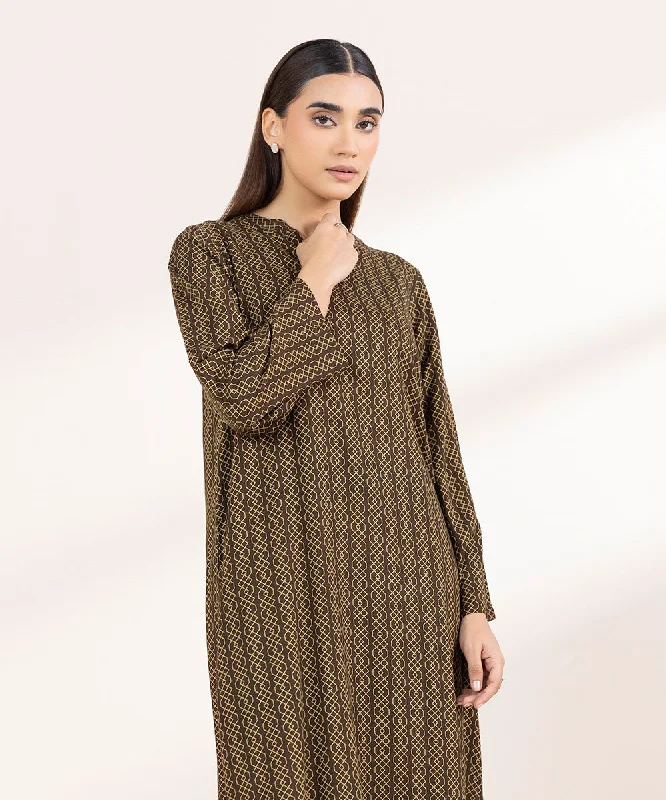 Printed Linen Shirt-- Graphic Embroidered Appliqued