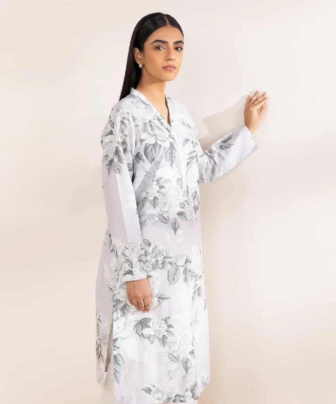 Printed Khaddar Shirt-- Chenille Fabric Brocade Fabric Lace Fabric