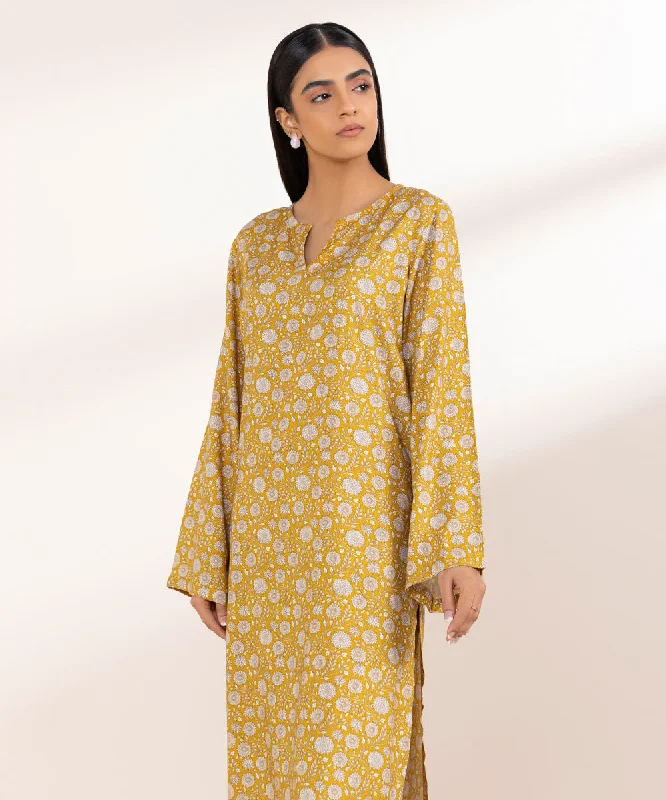 Printed Linen Shirt-- Chenille Brocade Lace