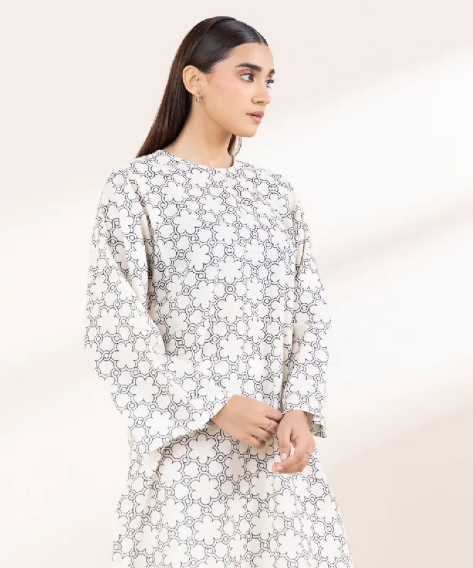 Printed Khaddar Shirt-- Rayon Velvet Corduroy