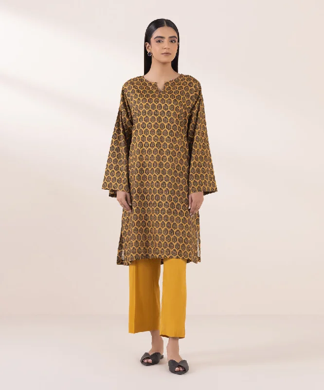 Printed Cotton Viscose Shirt-- Fleece Nylon Spandex