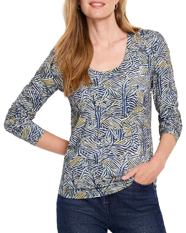 NIC+ZOE Sketched Lines Long Sleeve Scoop Neck T-Shirt-- Elasticated Padded Insulated NIC+ZOE Sketched Lines Long Sleeve Scoop Neck T-Shirt-- Elasticated Padded Insulated