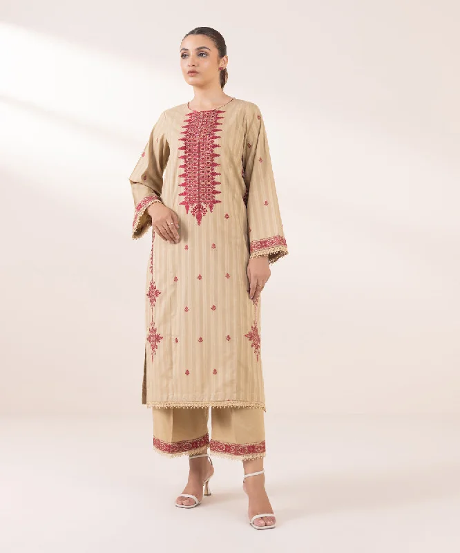 Embroidered Dobby Shirt-- Casual Formal Business