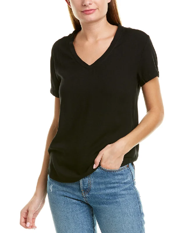 Bella Dahl V-Neck T-Shirt-- Ribbed T-Shirt High Neck Heavyweight