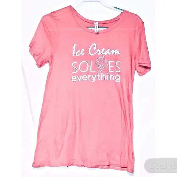 Pregnancy Ice cream T-Shirt-- Denim Fabric Leather Fabric Suede Fabric