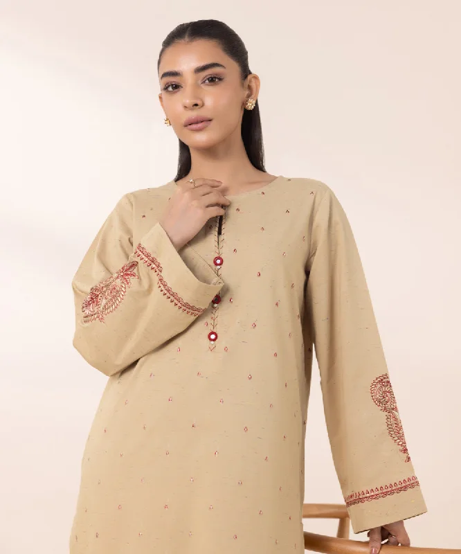 Embroidered Multi Neps Shirt-- Lace Blend Ribbed Blend Corduroy Blend