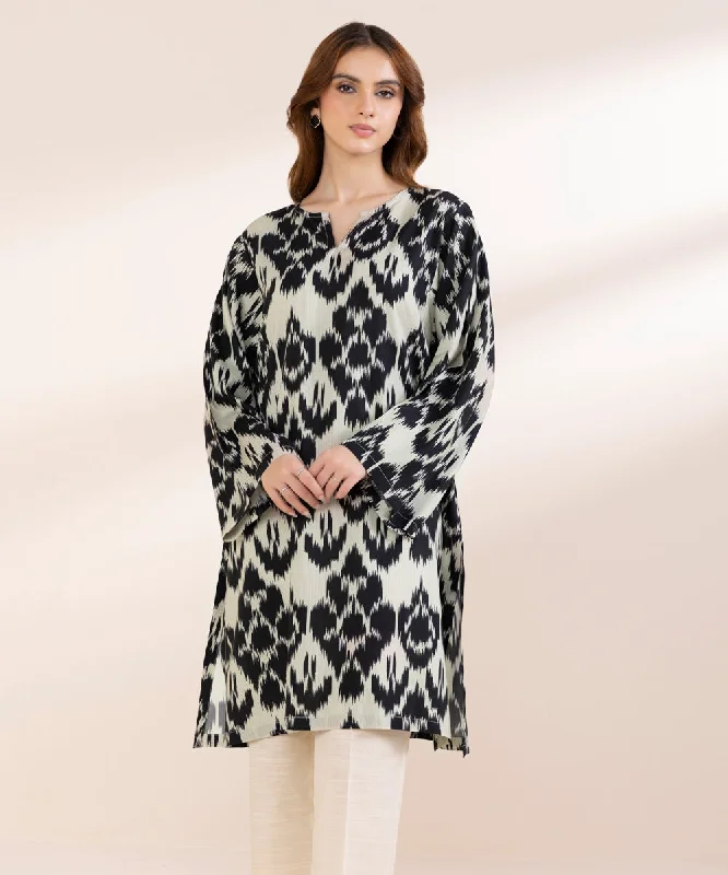 Printed Linen Shirt-- Terry Blend Velvet Blend Canvas Blend