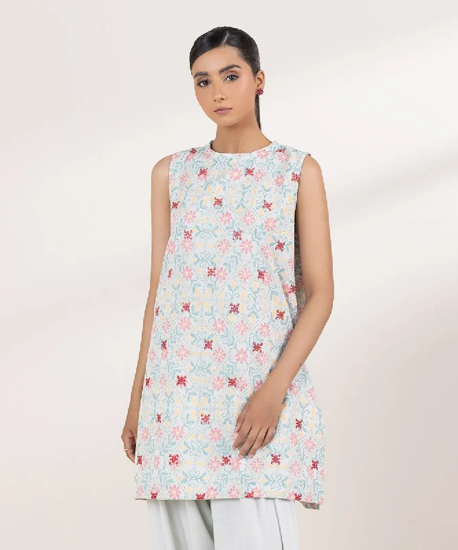 Embroidered Jacquard Shirt-- Front Pockets Side Pockets Patch Pockets