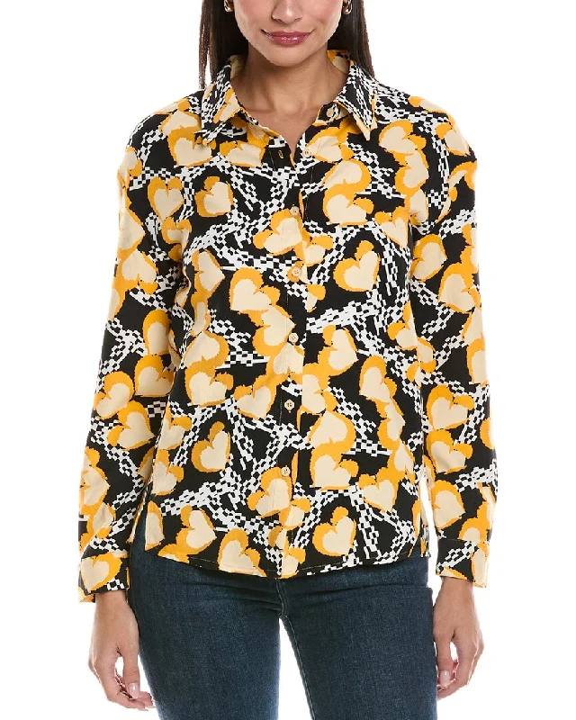 ANNA KAY Shirt-- Hooded Caped Shawl Collar