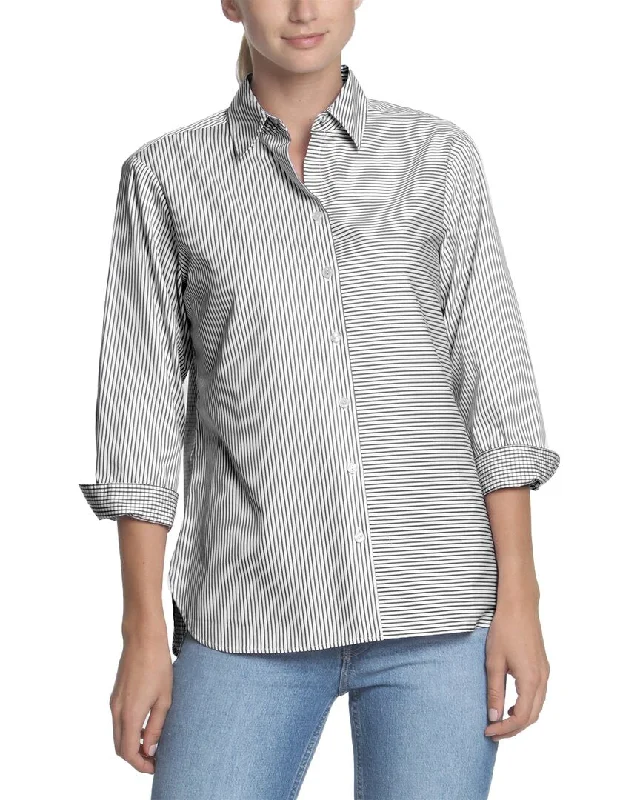 Hinson Wu Margot Shirt-- Print Jacquard Patchwork