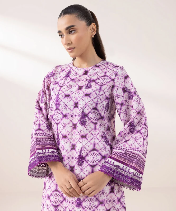 Embroidered Khaddar Shirt-- Zippered Front Buttoned Front Snap Front