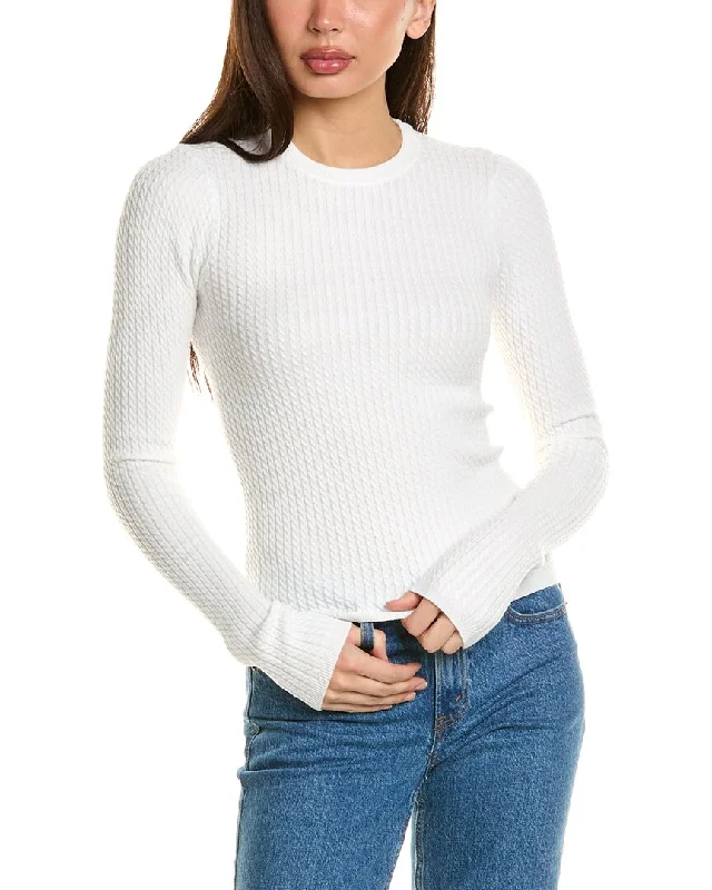 WeWoreWhat Cable Knit Shirt-- Wool Fabric Cashmere Fabric Tweed Fabric
