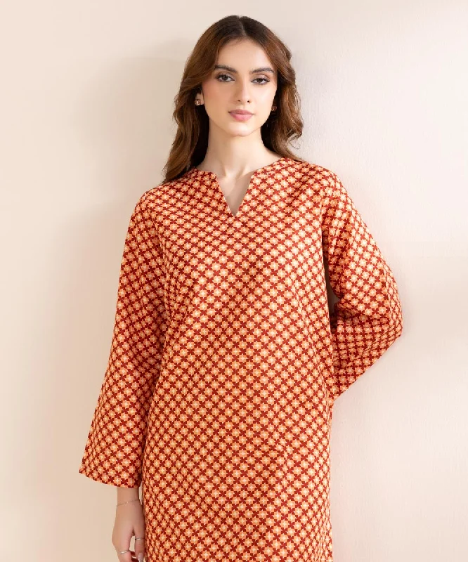 Printed Lawn Shirt-- Fitted T-Shirt Seamless Stretchy