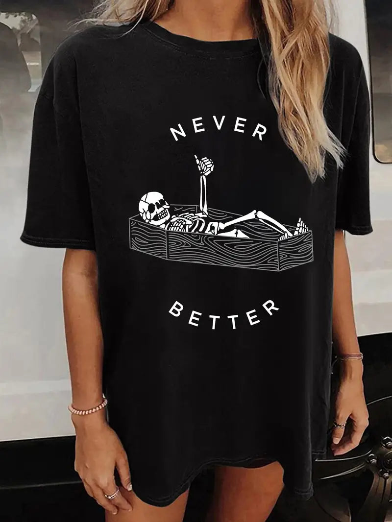 Never Better Women's Tshirt-- Front Pockets Side Pockets Patch Pockets