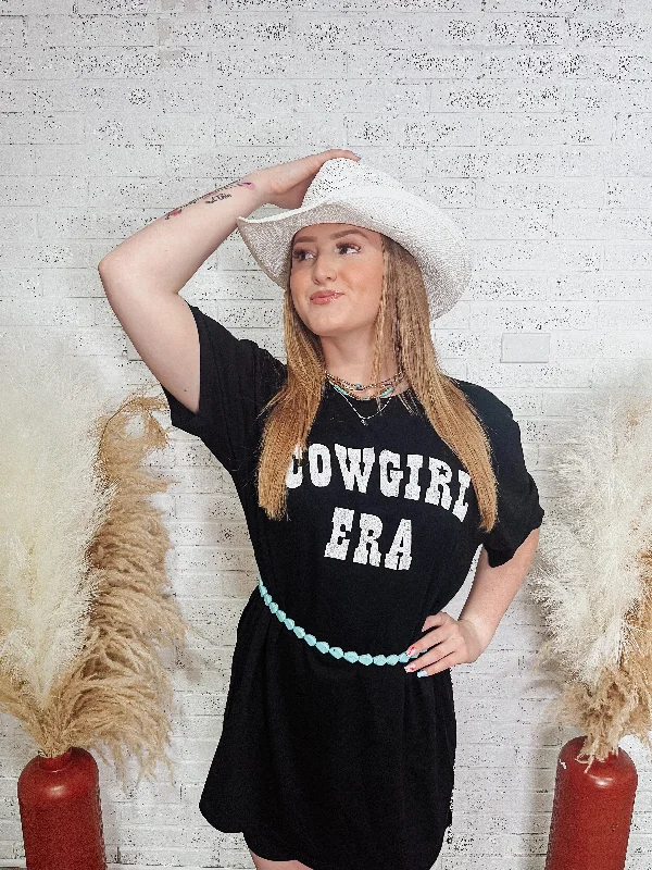 Cowgirl Era Oversized Tee / T-Shirt Dress-- Iron Safe Non-Iron Wrinkle Free