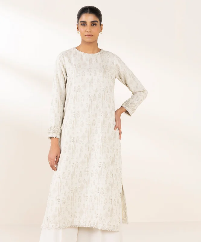 Embroidered Cotton Jacquard Shirt-- Knit Fabric Woven Fabric Fleece Fabric