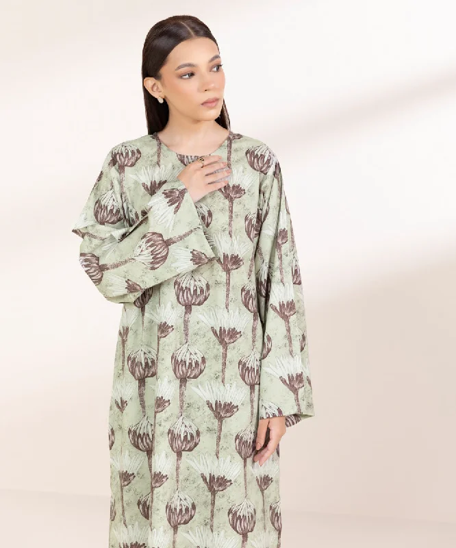 Printed Cotton Viscose Shirt-- Polka Dot Checkered Tartan