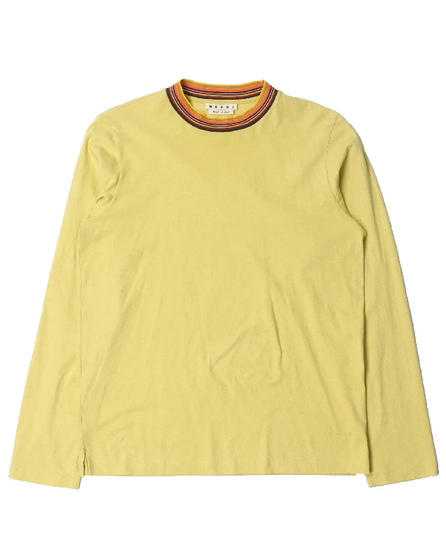Collard Long Sleeve Shirt-- Ribbed Striped Patterned