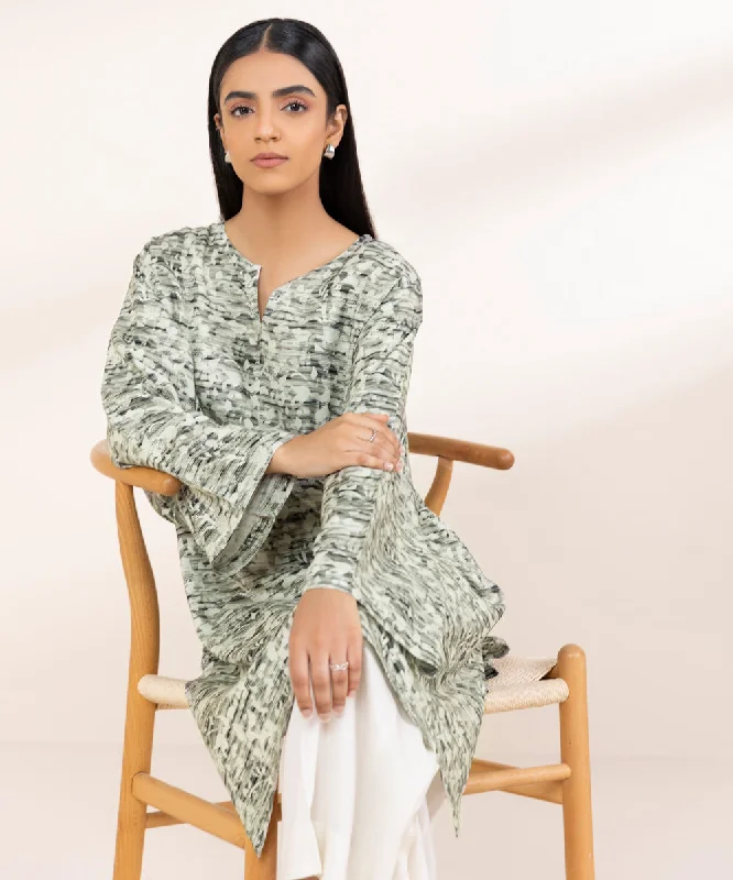 Printed Linen Shirt-- Machine Wash Dry Clean Hand Wash