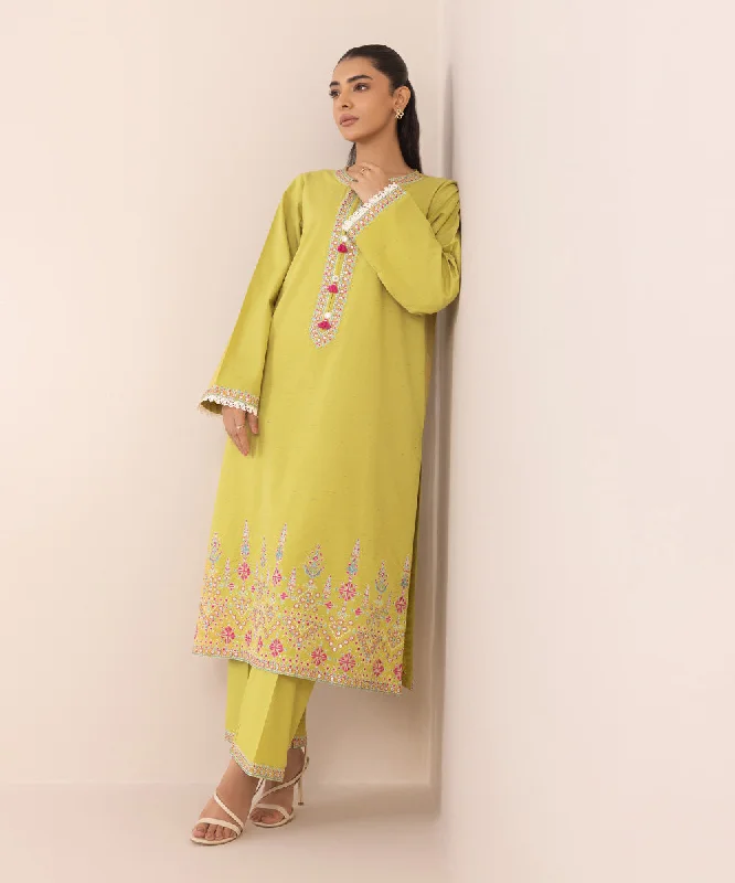 Embroidered Multi Neps Shirt-- Polka Dot Checkered Tartan