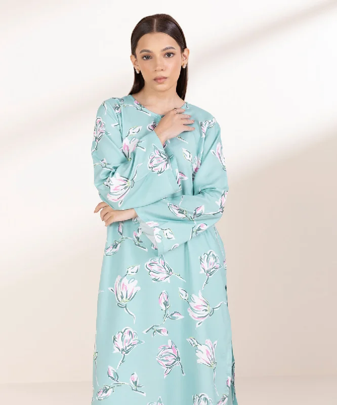 Printed Linen Shirt-- Print Jacquard Patchwork