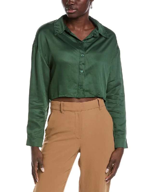 Sadie & Sage Rory Crop Shirt-- Rayon Fabric Velvet Fabric Corduroy Fabric