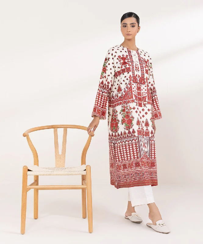 Printed Cotton Viscose Shirt-- Front Pockets Side Pockets Patch Pockets