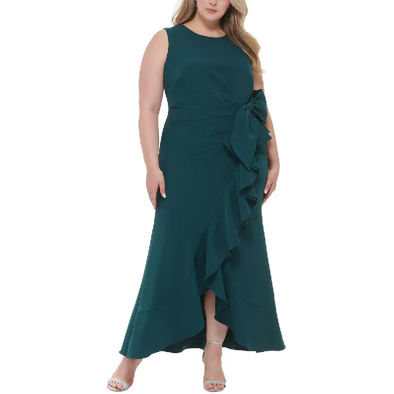 Eliza J Womens Petites Laguna Ruffled Long Evening Dress Tunics Floral girly
