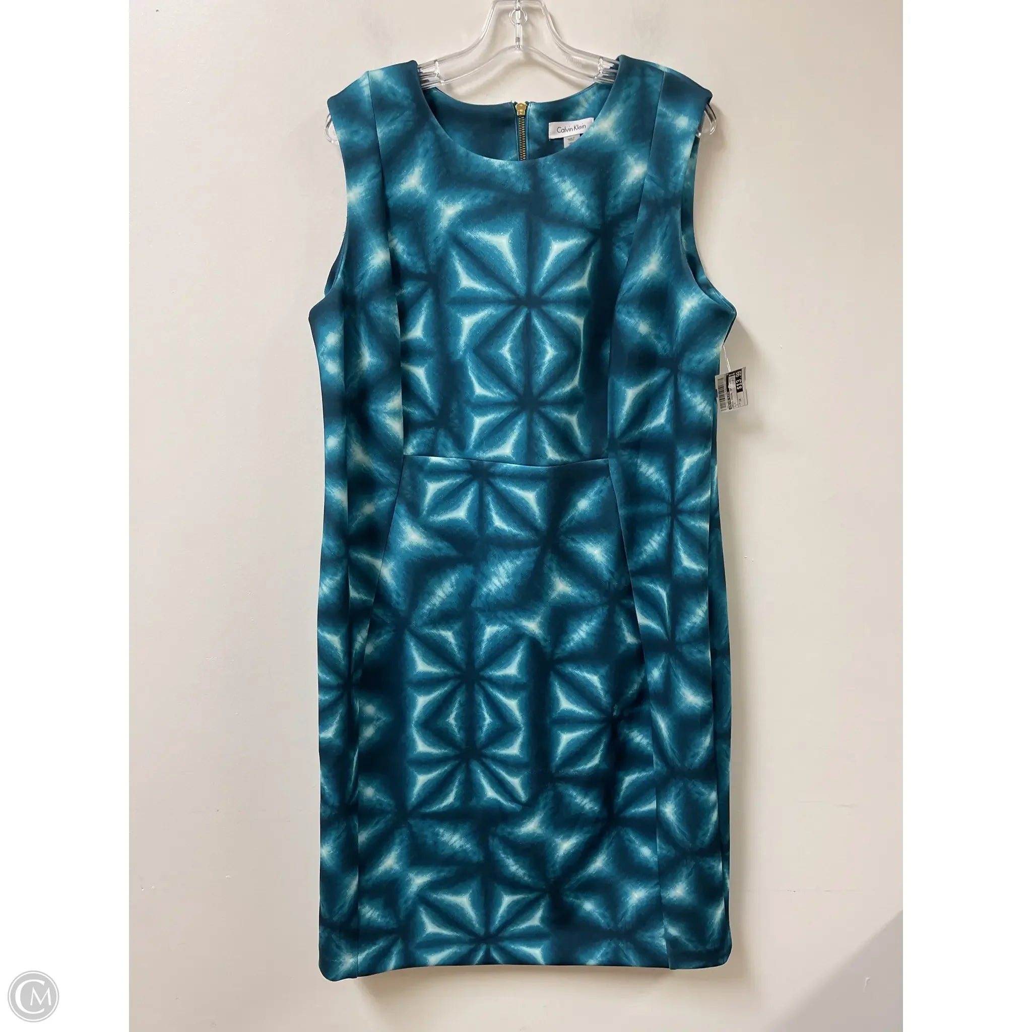 Dress Casual Short By Calvin Klein In Blue, Size: 1x Tunics Prom sequined
