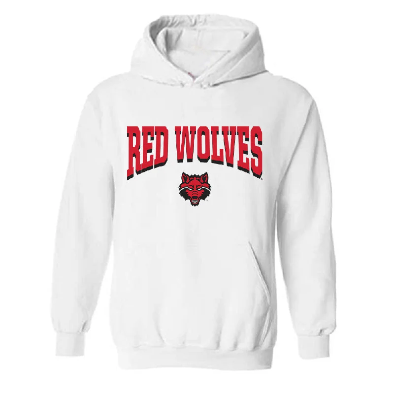Arkansas State - NCAA Women's Basketball : Cheyenne Forney - Classic Shersey Hooded Sweatshirt Hoodie with Side Slits Relaxed Casual Arkansas State - NCAA Women's Basketball : Cheyenne Forney - Classic Shersey Hooded Sweatshirt Hoodie with Side Slits Relaxed Casual