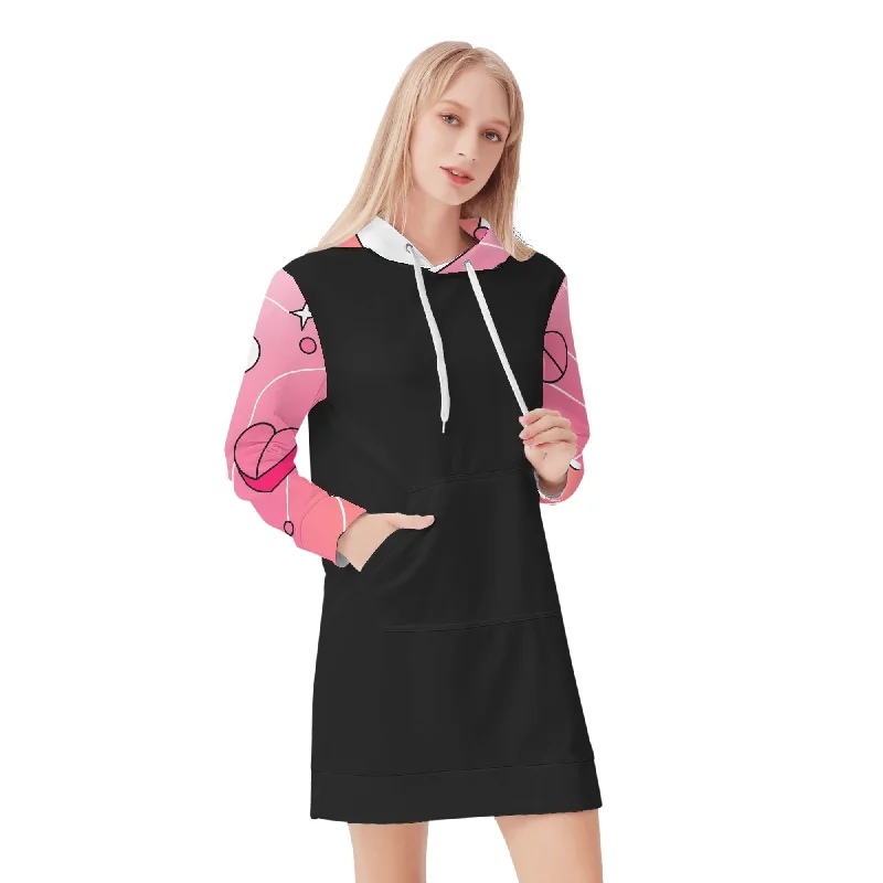 Love Is A Drug Mini Hoodie Dress Cotton Hoodie Fleece Lining Warmth