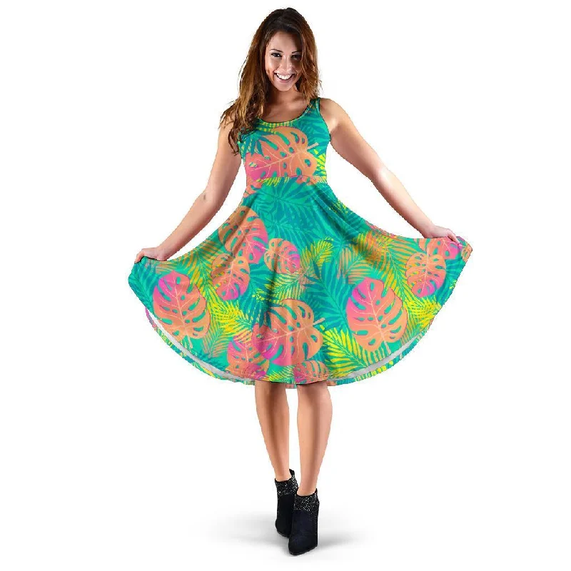 Palm Tree Beach Print Pattern Dress Tunics Versatile stylish