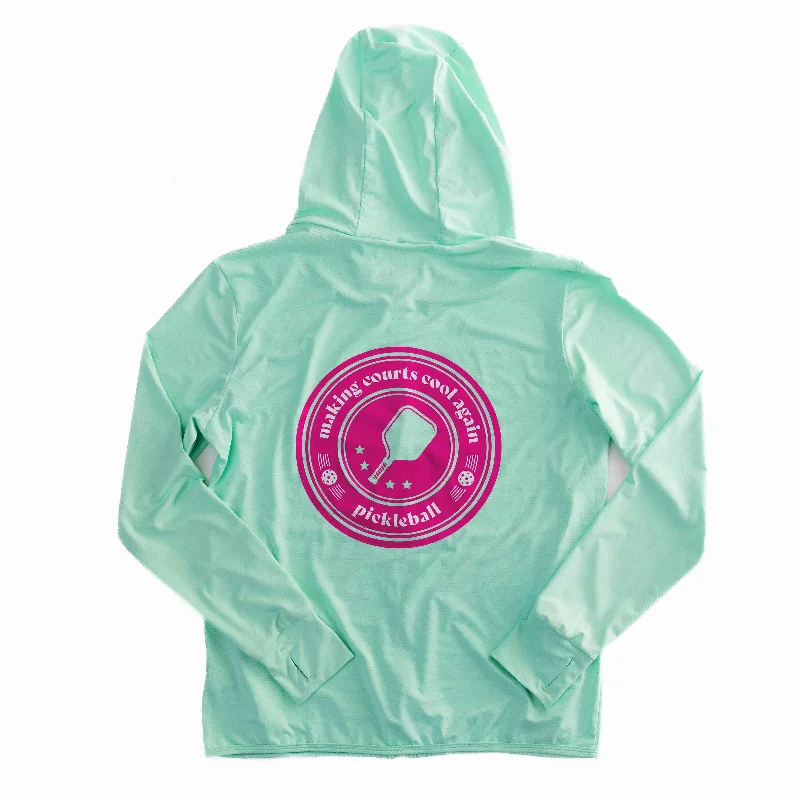 Mint Zip-Front Sun Hoodie Hoodie with Fur Luxurious Winter