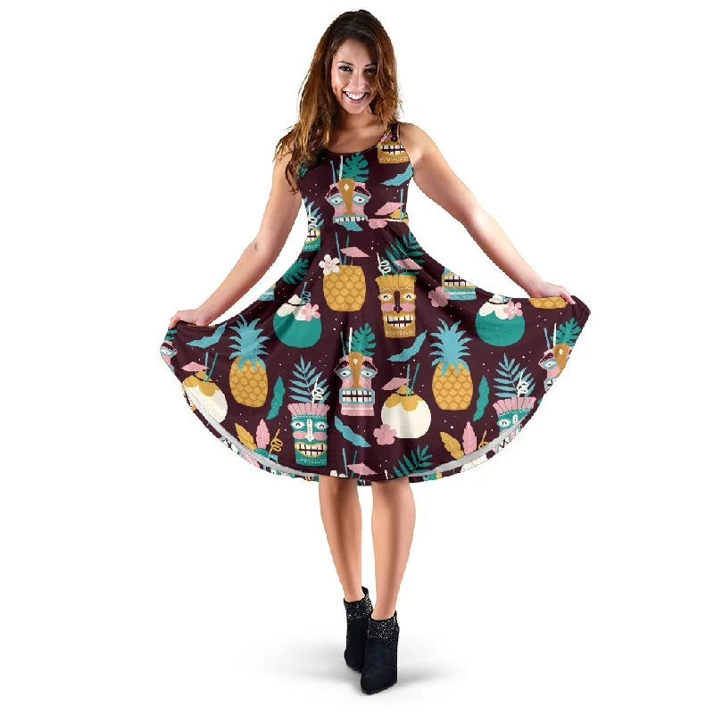 Tiki Fruit Pattern Print Dress Tunics Practical durable