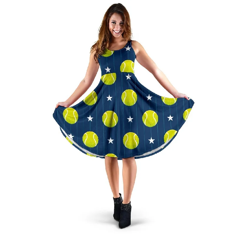 Tennis Pattern Print Dress Tunics Sophisticated sleek