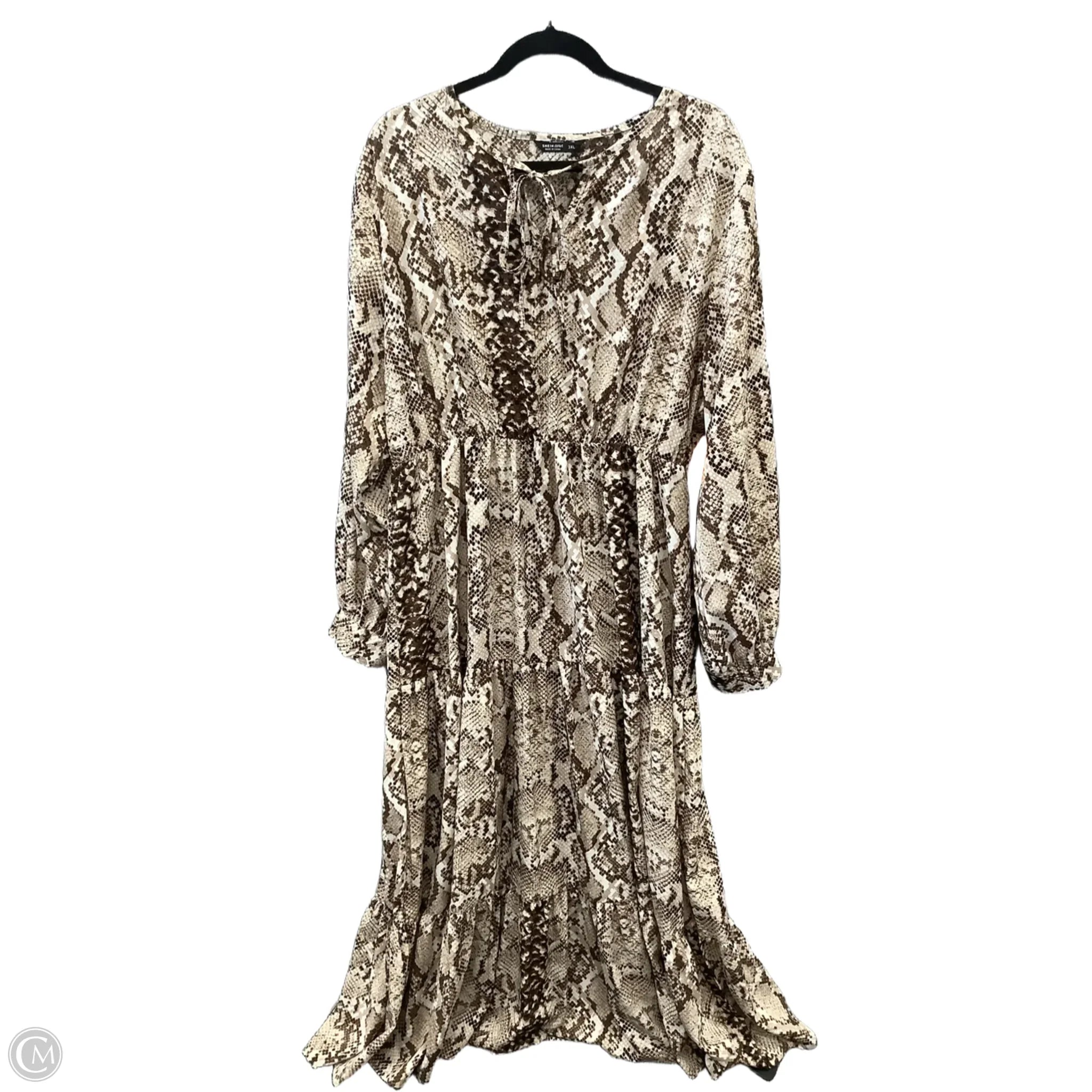 Dress Casual Maxi By Shein In Brown, Size: 3x Tunics Bridal satin